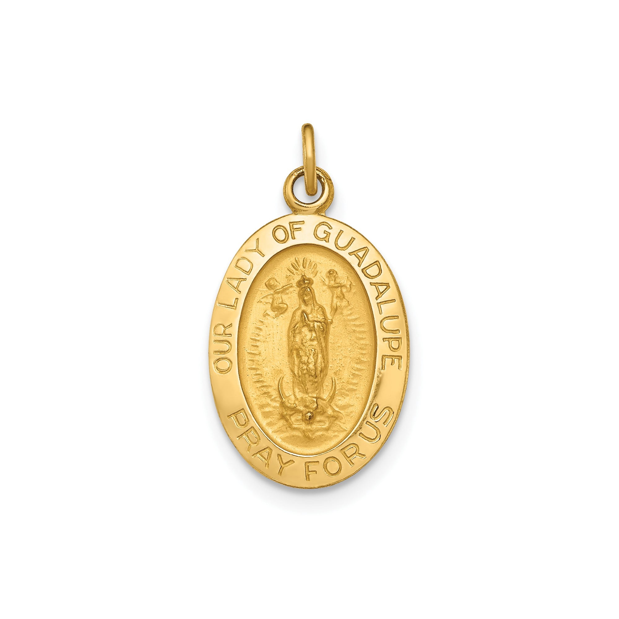 14k Yellow Gold Our Lady of Guadalupe Pendant for Women, Virgin Mary ...