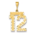 thumbnail image 1 of 14k Yellow Gold Large Diamond-cut Number 12 Charm Pendant, 1 of 3