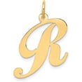 thumbnail image 1 of 14k Yellow Gold Large Fancy Script Letter R Initial Charm, 1 of 5