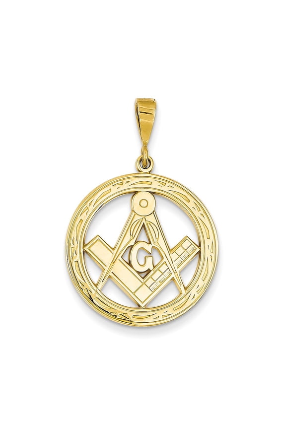 14k Yellow Gold Large Masonic Pendant