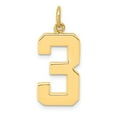 thumbnail image 1 of 14k Yellow Gold Large Polished Number 3 Charm - 1.5 Grams - Measures 25.8x11.1mm, 1 of 2