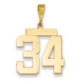 thumbnail image 1 of 14k Yellow Gold Large Polished Number 34 Charm Pendant, 1 of 1