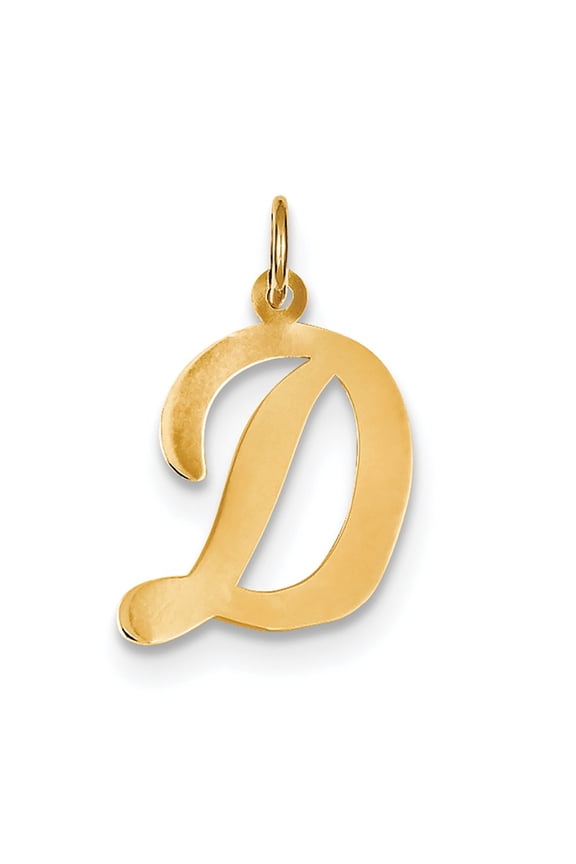 14k Yellow Gold Large Script Initial D Charm