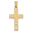 thumbnail image 1 of 14k Yellow Gold Laser Cut JESUS Cross Charm Pendant, 1 of 3