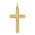 thumbnail image 1 of 14k Yellow Gold Laser Designed Cross Pendant - 1.4 Grams - Measures 33x16mm Wide, 1 of 2