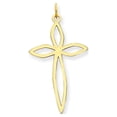 thumbnail image 1 of 14k Yellow Gold Laser Designed Cross Pendant, 1 of 3