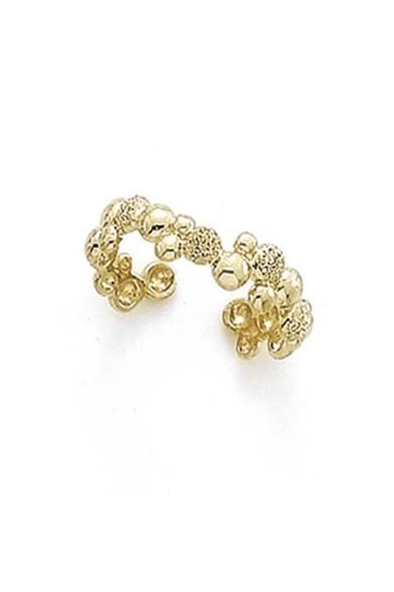 14k Yellow Gold Laser Polished Bubble Toe Ring - 1.4 Grams