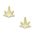 thumbnail image 1 of 14k Yellow Gold Leaf Stamping Mini Earrings - Measures 7x7mm, 1 of 2