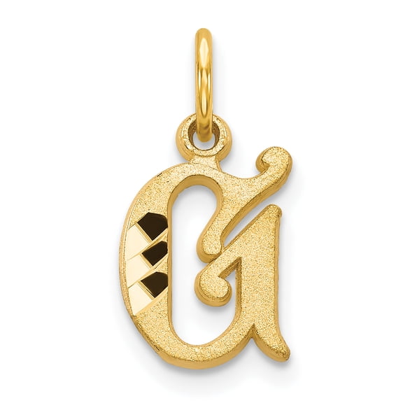 14k Yellow Gold Letter G Initial Charm Pendant