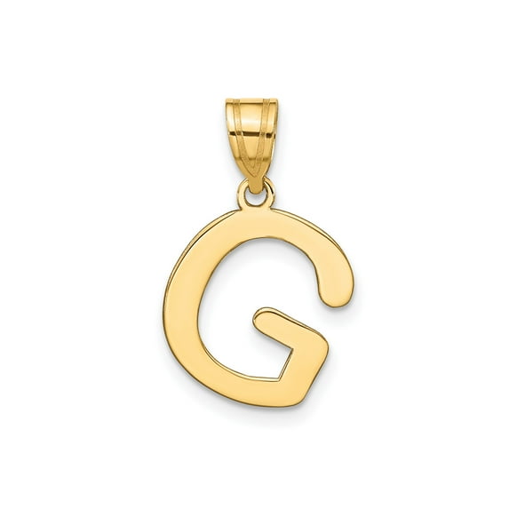 14k Yellow Gold Letter G Pendant Charm for Women or Unisex Wear, Polished Initial Necklace Accessory, Modern Monogram Jewelry, Dainty Identity Symbol, Real Gold Fashion Piece