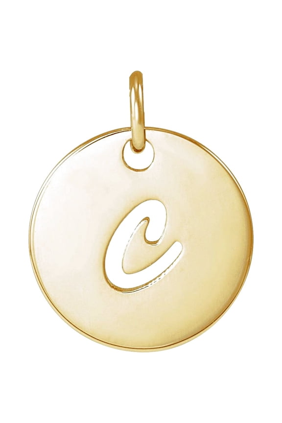 14k Yellow Gold Letter Name Personalized Monogram Initial C 9.97x9.97mm Polished Script Initial Pendant Necklace Pendant