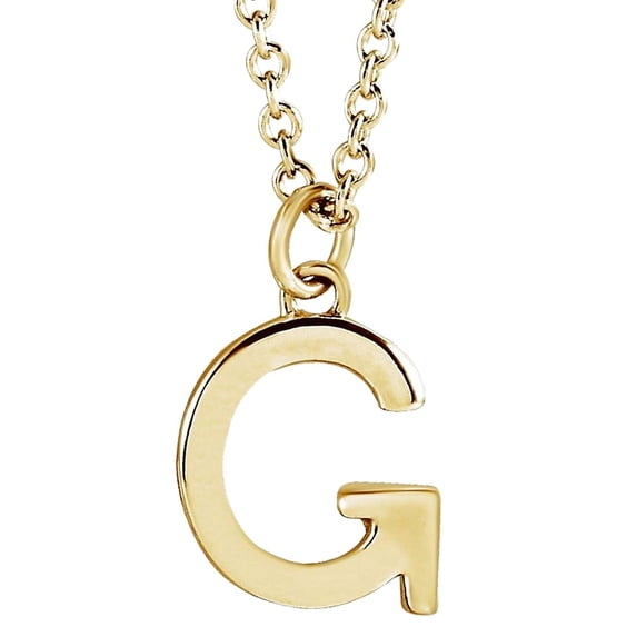 14k Yellow Gold Letter Name Personalized Monogram Initial G 9.5x7.2mm 18 Inch Polished Initial Dangle Necklace Pendant N