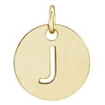 thumbnail image 1 of 14k Yellow Gold Letter Name Personalized Monogram Initial J 10mm Polished Initial Disc Pendant Necklace Pendant for Wome, 1 of 2