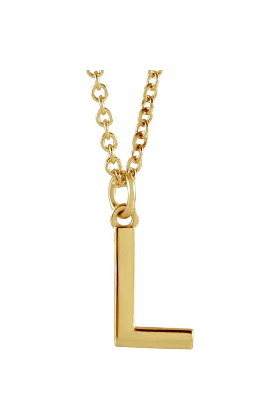 14k Yellow Gold Letter Name Personalized Monogram Initial L 9.5x5.6mm 18 Inch Polished Initial Dangle Necklace Pendant N