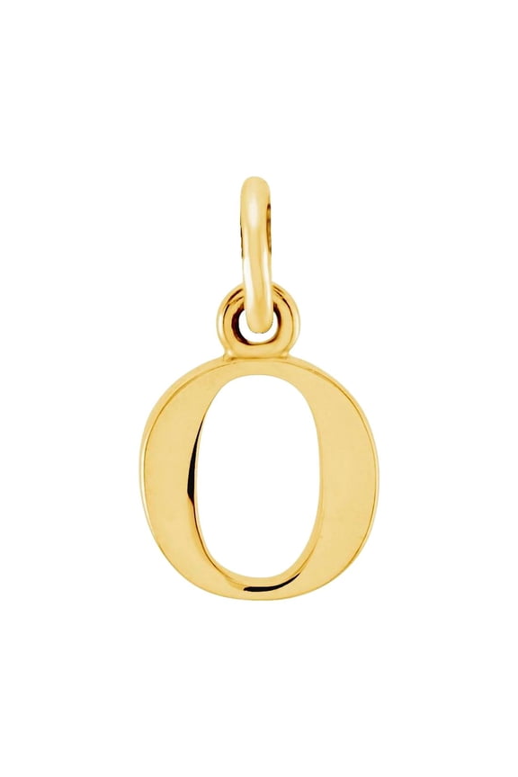 14k Yellow Gold Letter Name Personalized Monogram Initial O 12.8x5.3mm Polished Lowercase Initial Pendant Necklace Penda