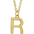 thumbnail image 1 of 14k Yellow Gold Letter Name Personalized Monogram Initial R 9.5x6.2mm 18 Inch Polished Initial Dangle Necklace Pendant N, 1 of 2