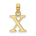 thumbnail image 1 of 14k Yellow Gold Letter X Pendant Charm for Women or Unisex Wear, Polished Block Initial Jewelry for Necklace, Bold Alphabet Monogram Symbol, 1 of 6