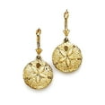 thumbnail image 1 of 14k Yellow Gold Leverback Sanddollar Earrings Stud Earring for Women - 4.1 Grams, 1 of 2
