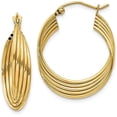 thumbnail image 1 of 14k Yellow Gold Lightweight Fancy Hoop Earrings - 19mm, 1 of 6