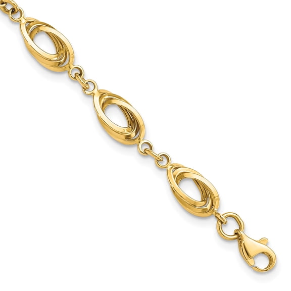 14K Solid Yellow Gold Link Chain Bracelet