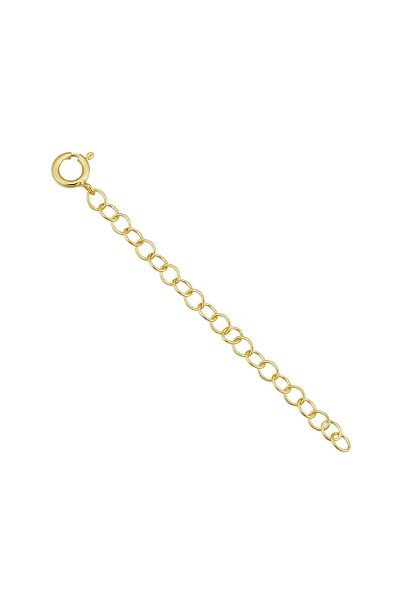 14k Yellow Gold Link Chain Extender for Necklace Anklet Bracelet (2.6 mm, 2 inch)