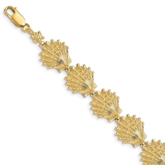 14k Yellow Gold Lion's Paw Shell Bracelet