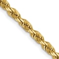 thumbnail image 1 of 14k Yellow Gold Lobster Claw Closure 3.5mm Sparkle Cut Lightweight Rope Chain Bracelet 8 Inch - Link Bracelet for Women, 1 of 2