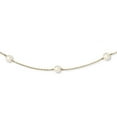 thumbnail image 1 of 14k Yellow Gold Lobster Claw Closure 7 8mm White Freshwater Cultured Pearl 7 station Necklace 18 Inch - Pendant Necklace, 1 of 2