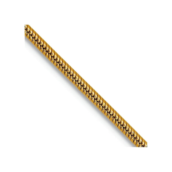 14k Yellow Gold Lobster Claw Closure Snake Chain Necklace 24 Inch 1mm Wide Chain Necklace for Women and Men