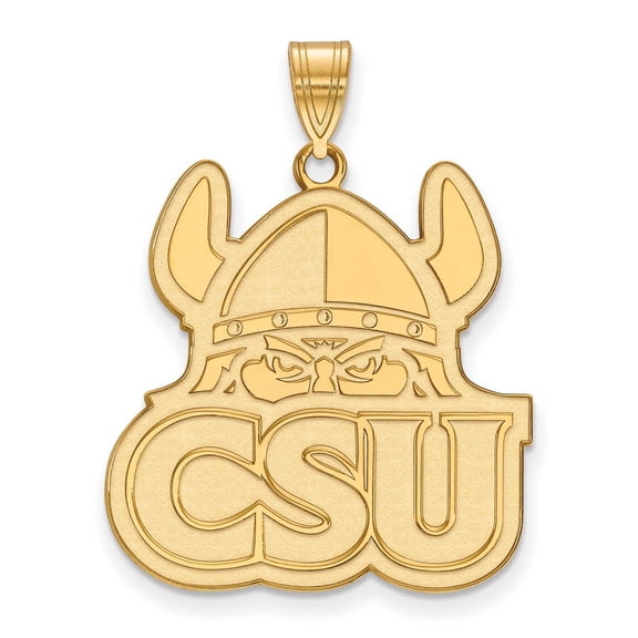 14k Yellow Gold LogoArt Official Licensed Collegiate Cleveland State University (CSU) XL Pendant