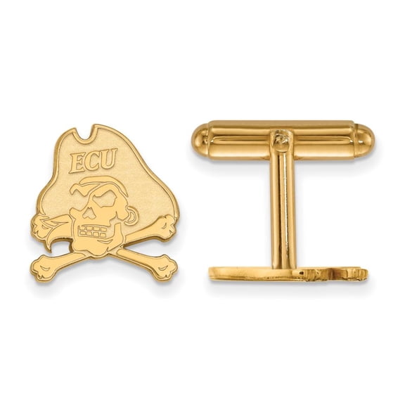 14k Yellow Gold LogoArt Official Licensed Collegiate East Carolina University (ECU) Cuff Links