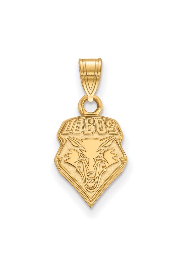 14k Yellow Gold LogoArt University of New Mexico Lobos Small Pendant Charm