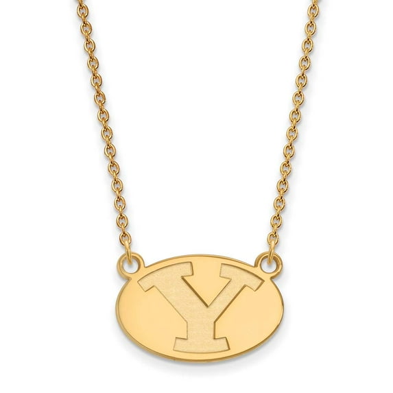 14k Yellow Gold Logoart Brigham Young University Small Pendant Necklace