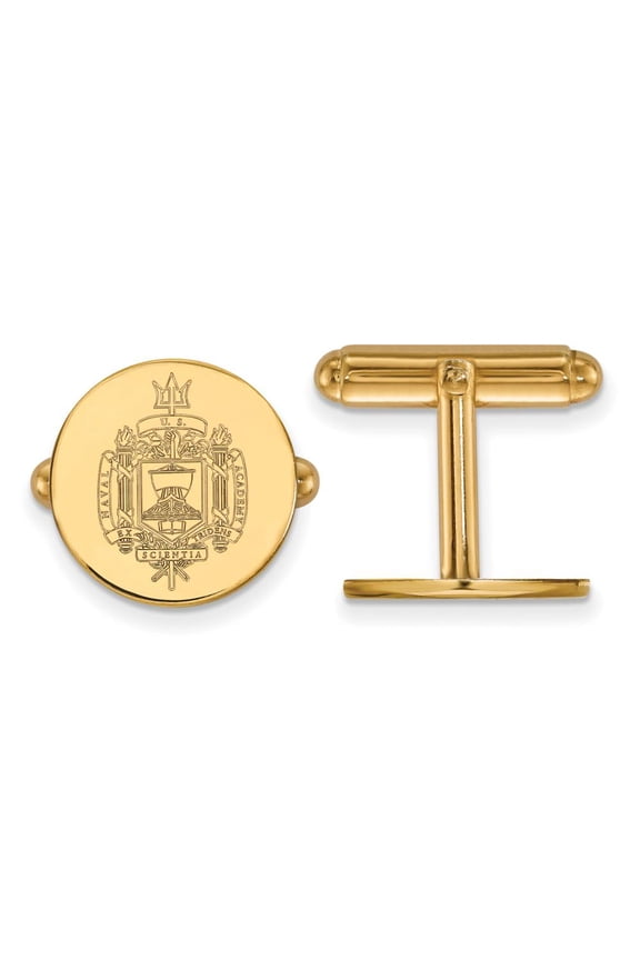 14k Yellow Gold Logoart Navy Crest Cuff Link