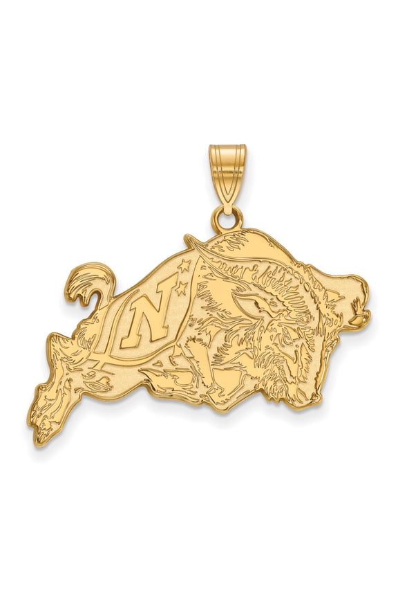 14k Yellow Gold Logoart Navy Extra Large  Pendant