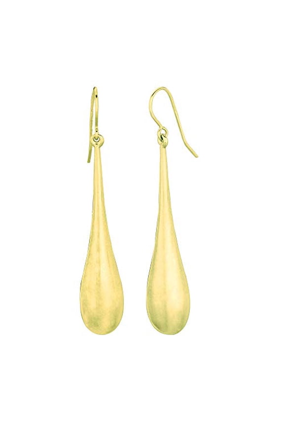 JewelStop 14K Yellow Gold Long Drop Earrings, 3gr.