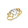 thumbnail image 1 of 14k Yellow Gold Love Heart Cubic Zirconia Ring Size 7 Statement Ring for Women - 1.7 Grams, 1 of 2