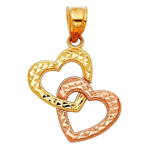 14k Yellow Gold Love Heart Pendant Necklace 18x20mm Pendant for Women - 1.1 Grams