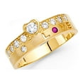 thumbnail image 1 of 14k Yellow Gold Love Heart Ring Love Band CZ Promise Ring for Commitment Polished Fancy Size 5.5, 1 of 1