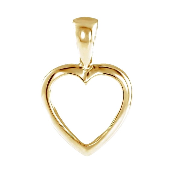 14k Yellow Gold Love Heart Shaped Pendant Necklace Pendant for Women - 1.4 Grams