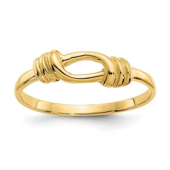 14k Yellow Gold Love Knot Band Ring