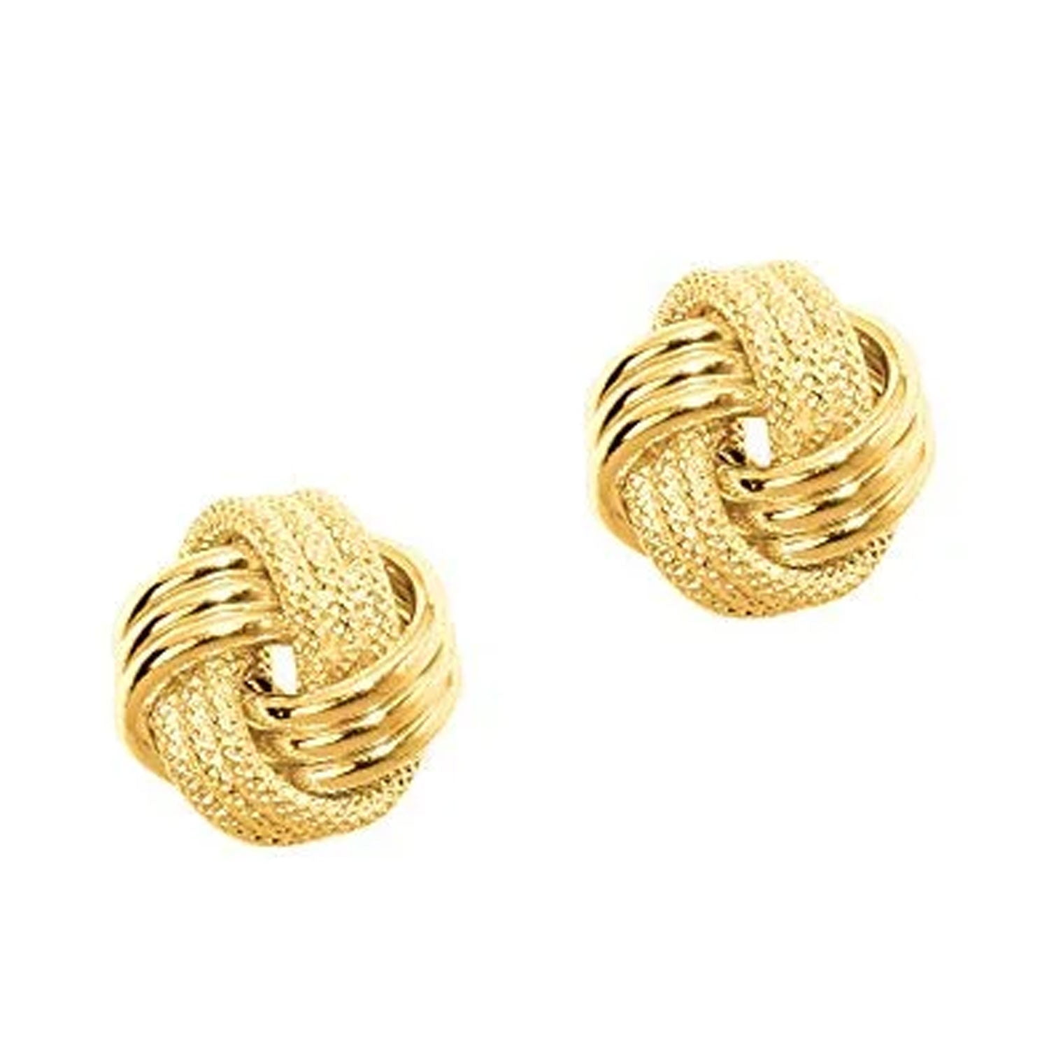 Yellow gold love knot earrings clearance