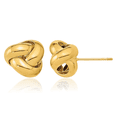 thumbnail image 1 of 14K Solid Yellow Gold Twisted Love Knot Symbol Stud Earrings, 1 of 10