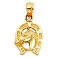 thumbnail image 1 of 14k Yellow Gold Lucky Horseshoe Pendant Necklace 10x12mm Pendant for Women - 1.1 Grams, 1 of 2