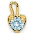 thumbnail image 1 of 14k Yellow Gold March Birthday Month Synthetic Stone Heart Charm, 1 of 4