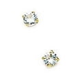 thumbnail image 1 of 14k Yellow Gold March Lt-Blue 2.5mm Round Cubic Zirconia Screw-Back Earrings, 1 of 2