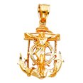 thumbnail image 1 of 14k Yellow Gold Mariner Crucifix Pendant Necklace 16x19mm Pendant for Women - 2.8 Grams, 1 of 2