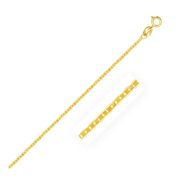 14k Yellow Gold Mariner Link Chain 1.2mm 20 in