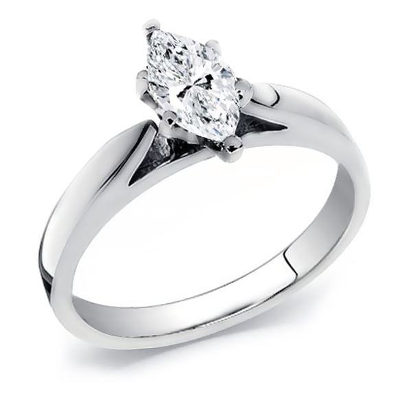 14k Yellow Gold Marquise Cut Diamond Solitaire Ring 0.50 cttw. (G-H Color, SI Clarity) Size 7.5