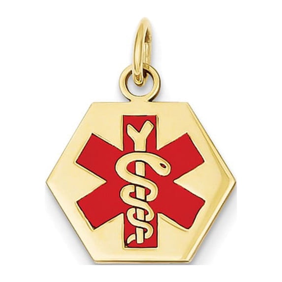 14k Yellow Gold Medical ID Jewelry Pendant
